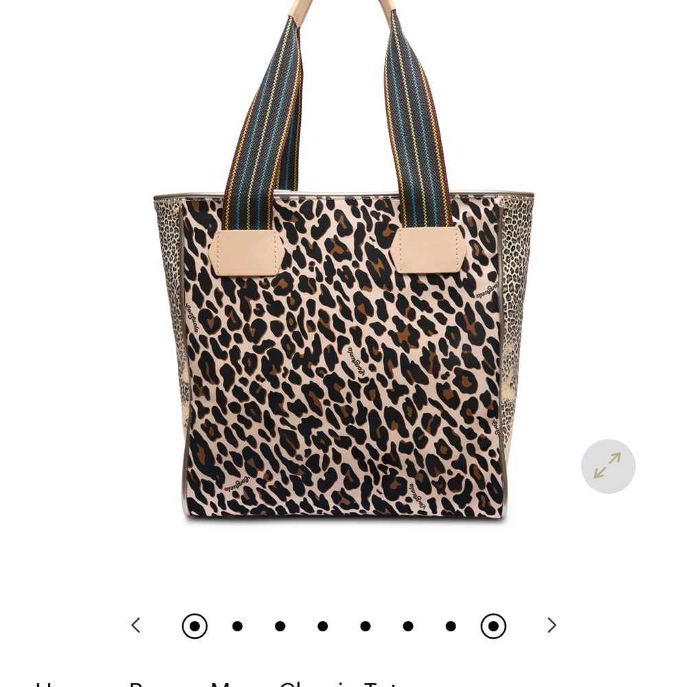 Consuela Leopard Print Tote with Tan and Black Accents